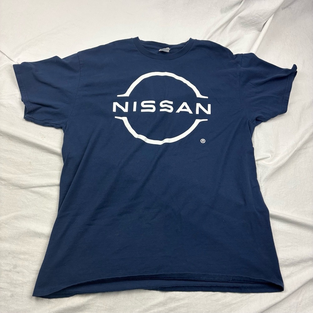 Port & Company Unisex Crew Neck T-Shirt Navy Nissan Logo Short Sleeve XL